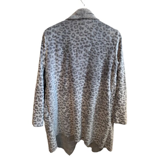 René Rofé Sleepwear Leopard Print Plush Robe Cardigan Women's Size Small - Picture 3 of 3